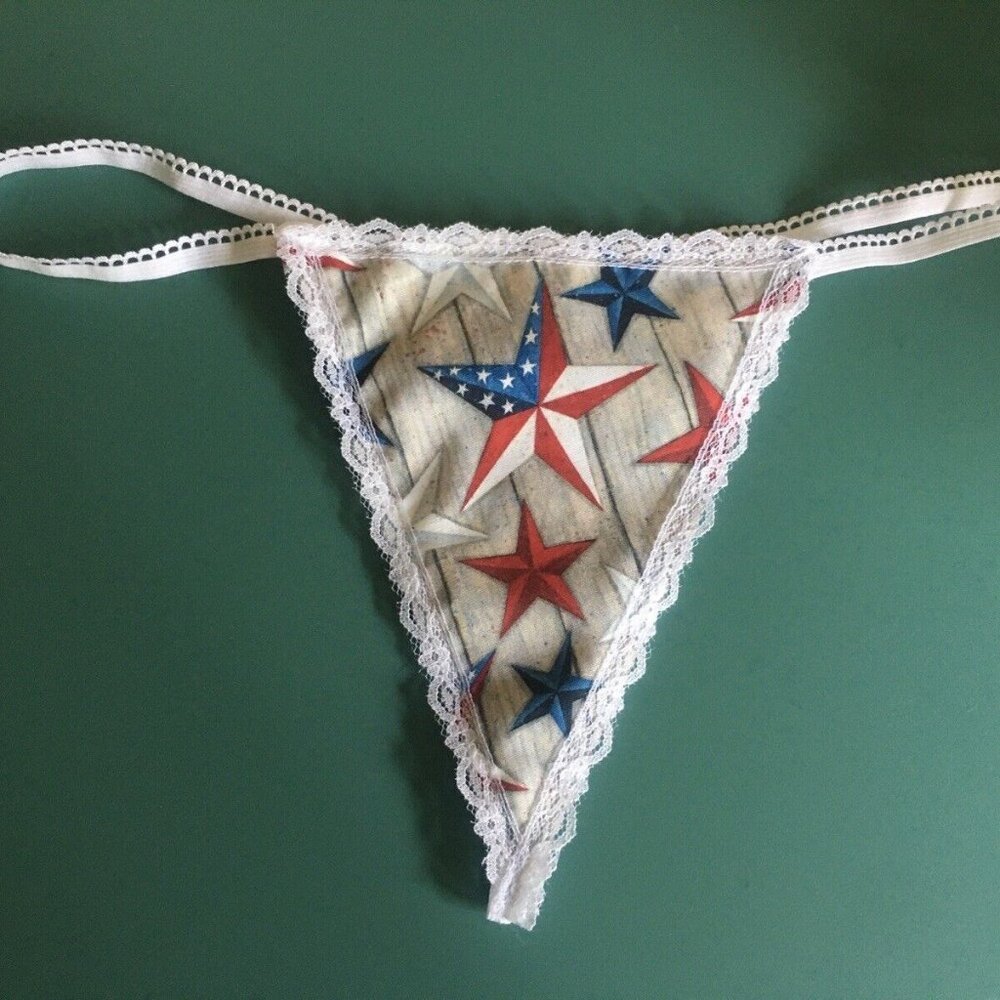 Brand New Womens USA American Flag STAR 4th of July String Thong Underwear